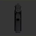 Black Handgun With Modern Design And Metal Construction Sleek Appearance Isolated On Dark Background