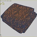 Stylish Rug With Dark Background Orange Lines And Textured Pattern Surface Design 3d model