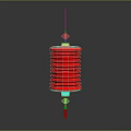 Traditional Chinese Red Lantern Furniture With Golden Accents And Decorative Details