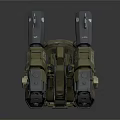 Military Green Dual Barrel Weapon Turret With Mechanical Arm And Stable Base
