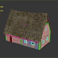 Traditional Small House With Thatched Roof White Walls And Small Windows