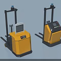 Yellow Industrial Electric Forklift Equipment With Display Screen And Control Panel