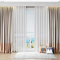 Elegant Modern Curtains In Living Room Interior With Sheer Panels Natural Light And Plants