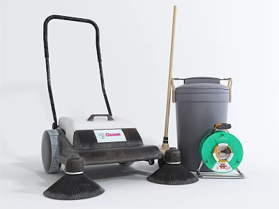 Practical Daily Use Electrical Appliances Including Vacuum Mop Trash Bin For Home Cleaning 3d model