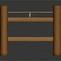 Wooden Stool With Slatted Seat And Sturdy Four Legs Simple Design