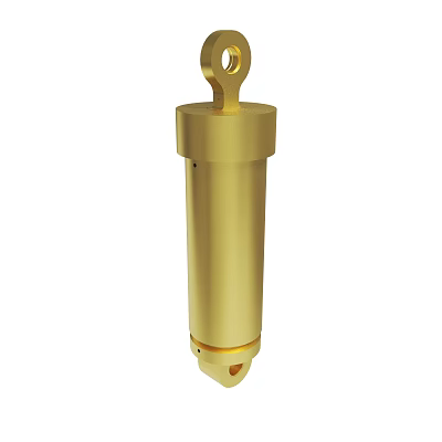 Golden Cylindrical Mechanical Component With Top Ring And Smooth Surface 3d model
