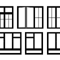 Black Window Designs With Various Panel Styles And Frame Configurations 3d model