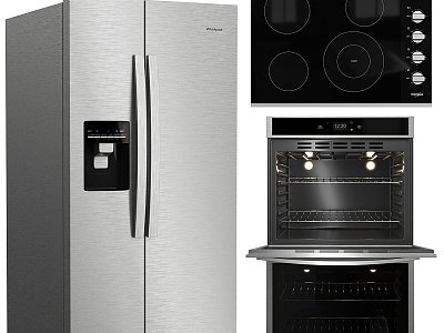 Modern Kitchenware Whirlpool Refrigerator Hob Electric Double Barrel 3d model