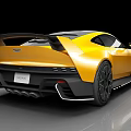 Yellow Sports Car With Modern Sleek Design Front Grille And Aerodynamic Features