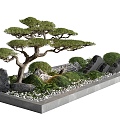 New Chinese Style Courtyard Setches New Chinese Style Landscape Landscape Pine Tree Interior Landscape Courtyard Landscape Stone 3d model