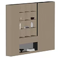 Sleek Modern Bookcase In Light Wood With Open Compartments And Closed Storage Cabinets