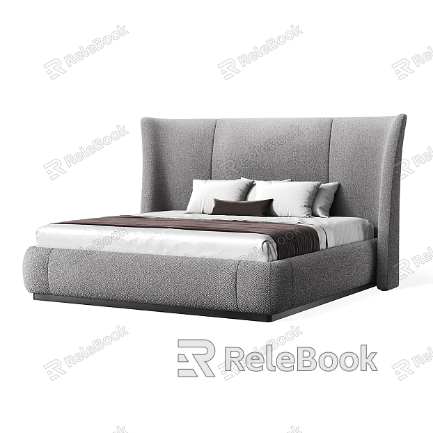 Modern Simple Double Bed Double Bed Simple Bed Bedroom Bed model