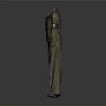 Olive Green Military Uniform Suit With Shoulder Patches And Arm Insignia