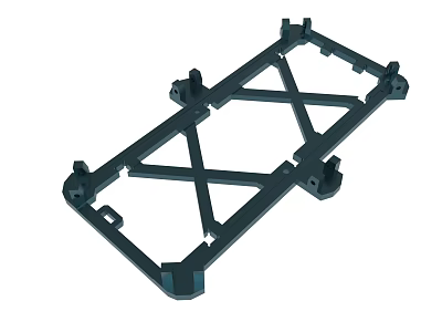Black Industrial Metal Frame Support Bracket With Cross Structure Design 3d model