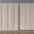 Classic White Wardrobe Doors With Panel Design And Elegant Metal Handles