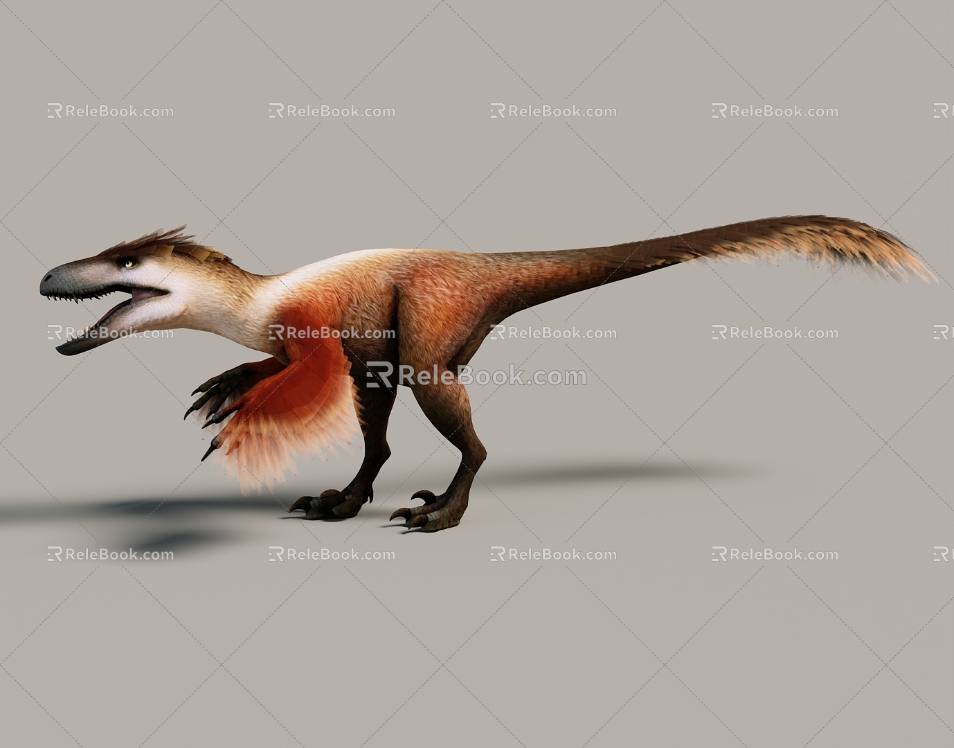 Modern Dinosaur Binding Jurassic Paleontology Toy Hand-held Ornaments Popular Science Museum Exhibition Hall 3d model