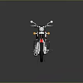 Vintage Red And Black Motorcycle With Chrome Accents And Classic Leather Seat