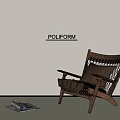 Quiet Style Leisure Chair Lazy Sofa 3d model