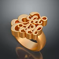 Elegant Golden Ring With Intricate LOVE Lettering Stylish Fashion Accessory Design