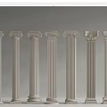 European Roman Column Carved Roman Column 3d model