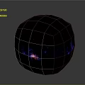 Unique Wooden Stone Polyhedral Sphere With Black Surface And Starry Sky Blue Pink Design