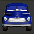 Vintage Blue Cartoon Truck With Flame Decals Blue Wheels And Character Eyes