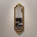 Ornate Gold Framed Decorative Wall Mounted Mirror Reflecting Modern Room Interior