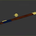 Traditional Sword With Metal Blade Golden Decoration Red Blue Scabbard And Golden Tip