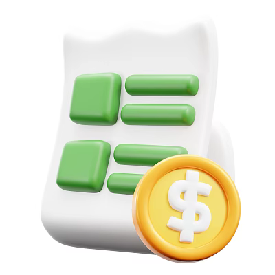 White Calculator With Green Buttons And Yellow Dollar Coin For Daily Financial Tasks 3d model