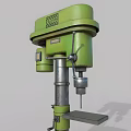 Green Industrial Drill Press With Stable Base Column And Worktable Motor Unit 3d model