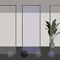 Modern Screen Partition Glass Screen 3d model