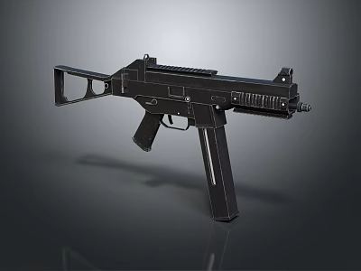 Modern Tactical Submachine Gun With Black Metal Construction And Intricate Design Details 3d model