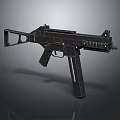 Modern Tactical Submachine Gun With Black Metal Construction And Intricate Design Details