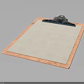Brown Wooden Clipboard With White Paper And Blue Clip For Daily Use