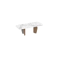 Oval Dining Table With Marble Top And Modern Brown Unique Legs