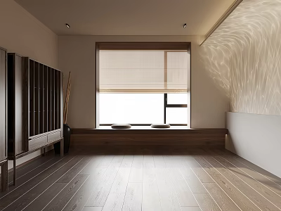 New Chinese Style Leisure Room Leisure Room Bay Window Lounge Curtain Side Cabinet Decoration Cushion 3d model