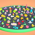 Colorful Toy Cars With Various Playful Toys In A Fun Collection Display Setup