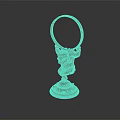 Brass Sculpture Carving With Lion Head Circular Ring And Decorative Base