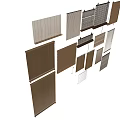 new chinese venetian blinds curtain bamboo curtain 3d model