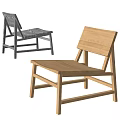 Contemporary Leisure Chair With Light Wooden Frame And Dark Upholstered Seat Design