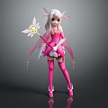 Game Movie Magical Girl Character In Pink Outfit With Blonde Hair Magical Wand And Wings