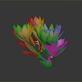 Vibrant Decorative Plant Featuring Orange Petals And Blue Leaves Design
