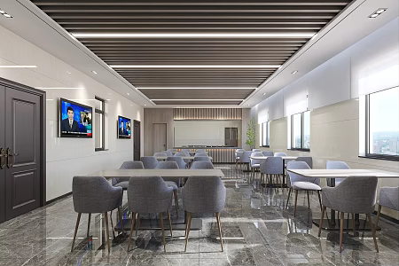 Modern Staff Restaurant 3d model