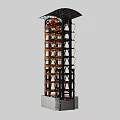 Tall Construction Lift Structure With Orange Black Framework Gray Base And Top Canopy 3d model