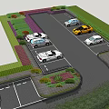 Eco-Friendly Parking Lot Design With Green Landscaping Parking Spaces And Trees