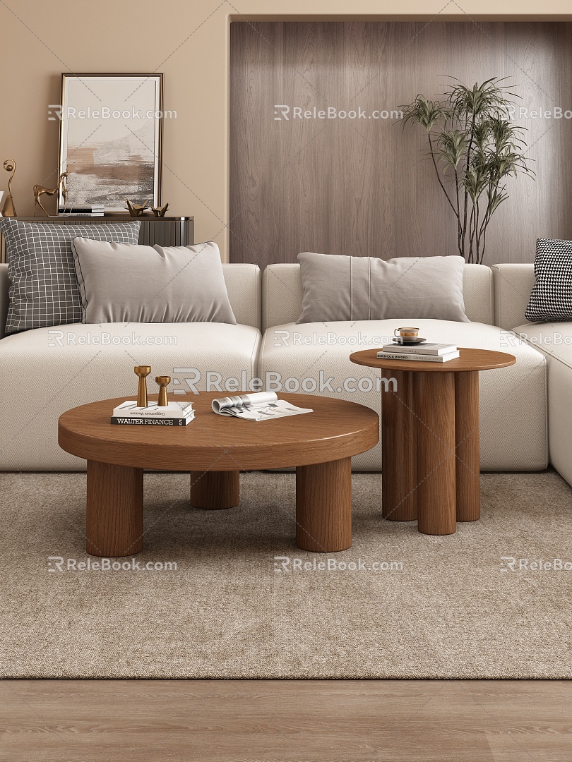 Modern coffee table coffee table combination 3d model