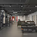 Modern Fitness Gym Interior With Workout Equipment Dumbbells And Training Area