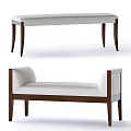 Modern Sofa Bench With Beige Cushion And Sturdy Wooden Legs Design
