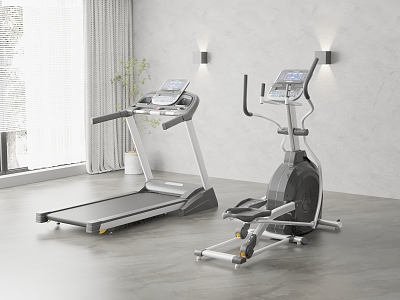 Modern treadmill health equipment 3d model