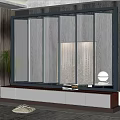 Modern Partition Rotating Metal Glass Partition 3d model